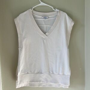 Athleta Gray and White Sleeveless Muscle Tee